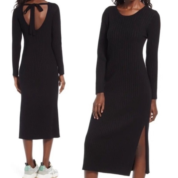 Wayf Ribbed Sweater Midi Dress - Picture 1 of 10